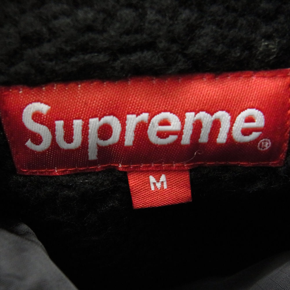 Supreme シュプリーム 18AW Reversible Logo Fleece Jacket リバーシブル ロゴ フリース ジャケット ブラック系 オフホワイト系 グレー系 M【極上美品】【中古】