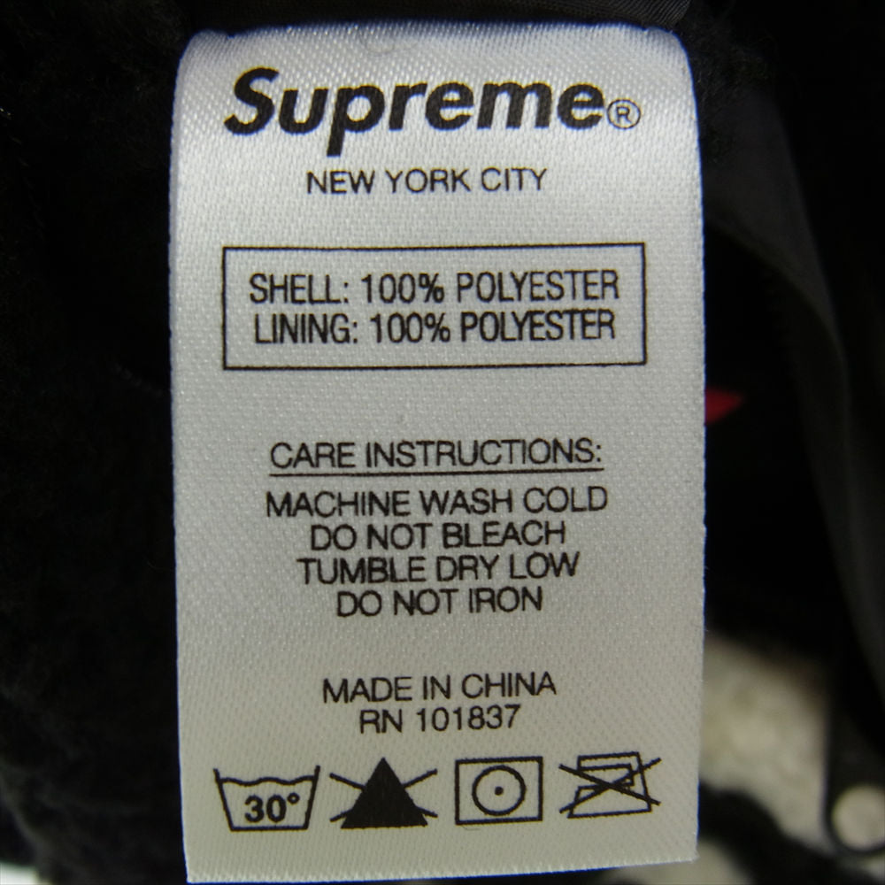 Supreme シュプリーム 18AW Reversible Logo Fleece Jacket リバーシブル ロゴ フリース ジャケット ブラック系 オフホワイト系 グレー系 M【極上美品】【中古】