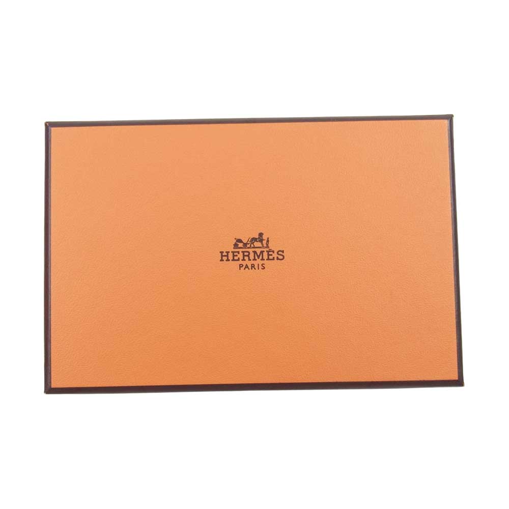 HERMES エルメス カルヴィ PM ヴォーエプソン シルバー金具 C刻印 カードケース 名刺入れ ブラウン系【中古】