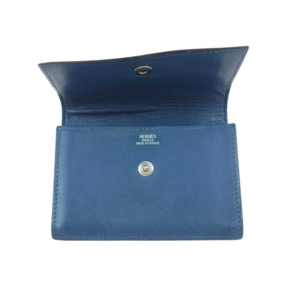 HERMES エルメス サクラ □H刻印 カードケース 名刺入れ ブルー系【中古】