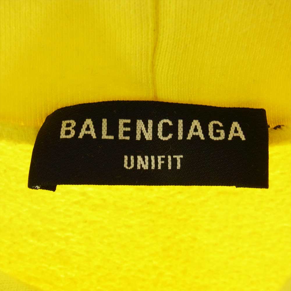 BALENCIAGA バレンシアガ 661711 BLNCG ロゴプリント プルオーバー フーディ パーカー イエロー系【中古】