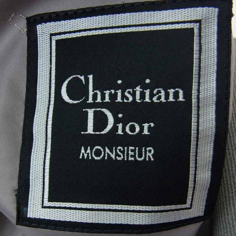 Christian Dior クリスチャンディオール MONSIEUR ダブルブレスト テーラードジャケット 2タック スラックスパンツ セットアップ スーツ ライトグリーン系 A-5【中古】