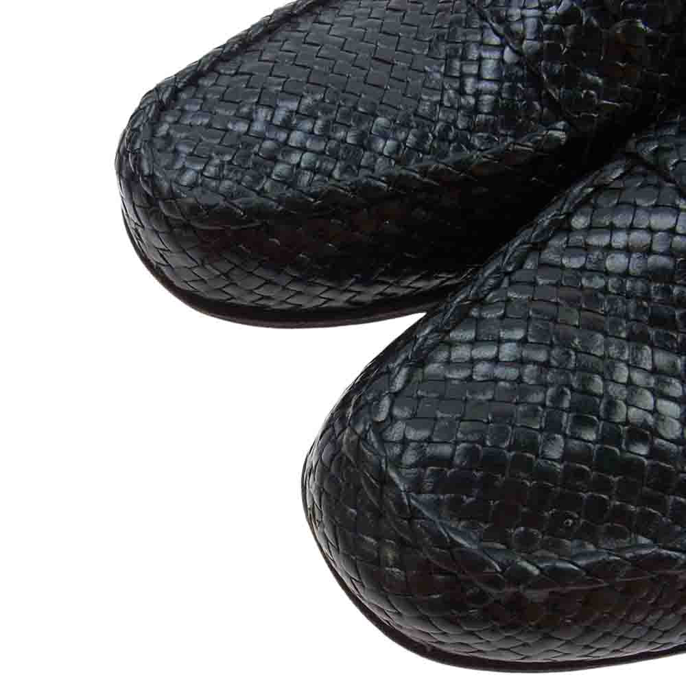 JMウエストン ジェイエムウエストン 180 編み込み メッシュ シグニチャー レザー コインローファー ブラック系 7 1/2(27cm)【中古】