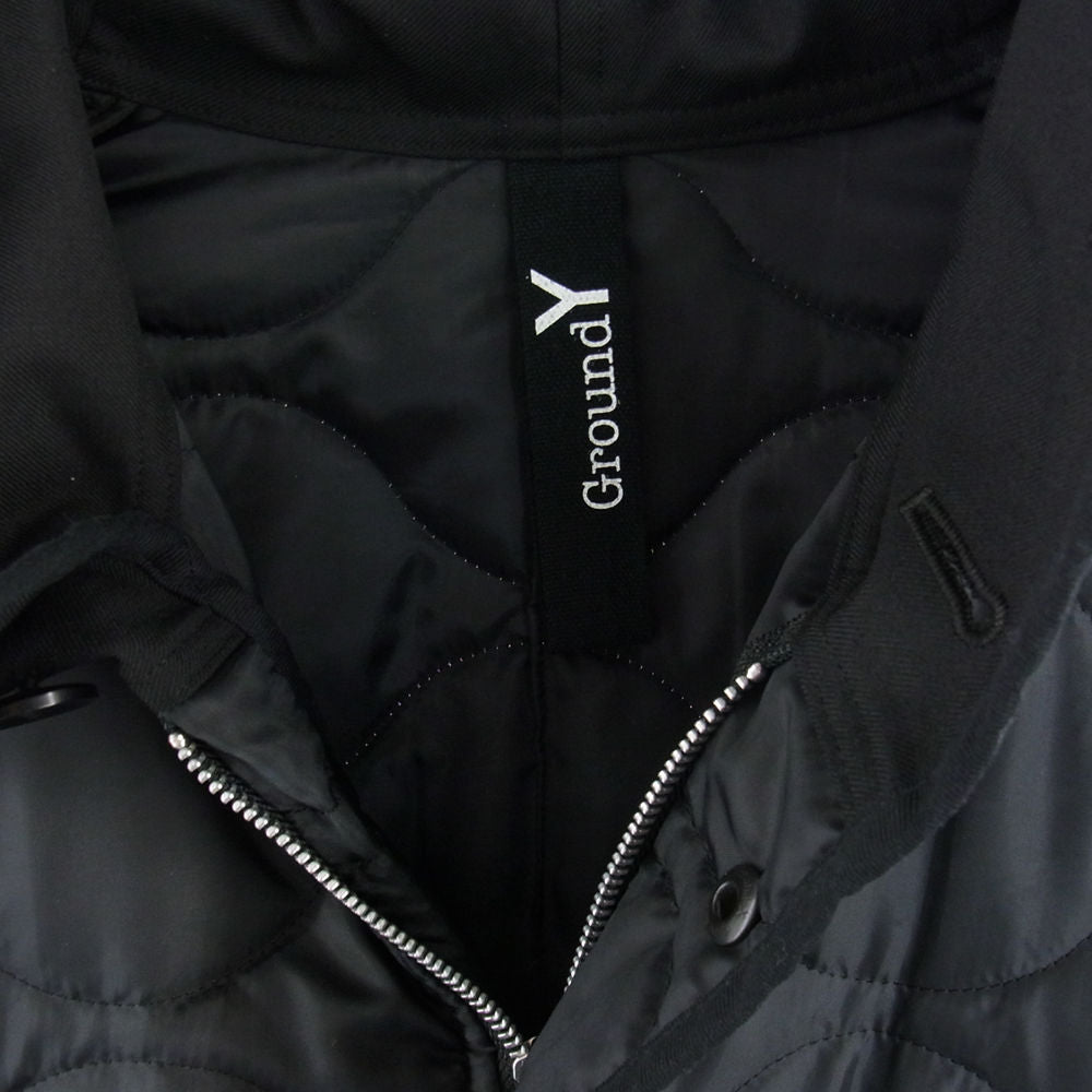 Yohji Yamamoto ヨウジヤマモト GroundY 20AW GR-J04-800 QUILTED HOOD COAT グラウンドワイ キルティング フードコート ブラック系 3【美品】【中古】