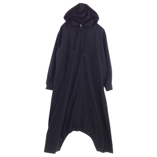 Yohji Yamamoto ヨウジヤマモト GroundY 21SS GT-D01-100 T/W Gabardine Inseam Buttons Overalls グラウンドワイ TWギャバジン 2WAY フルジップ オーバーオール ブラック系 3【美品】【中古】