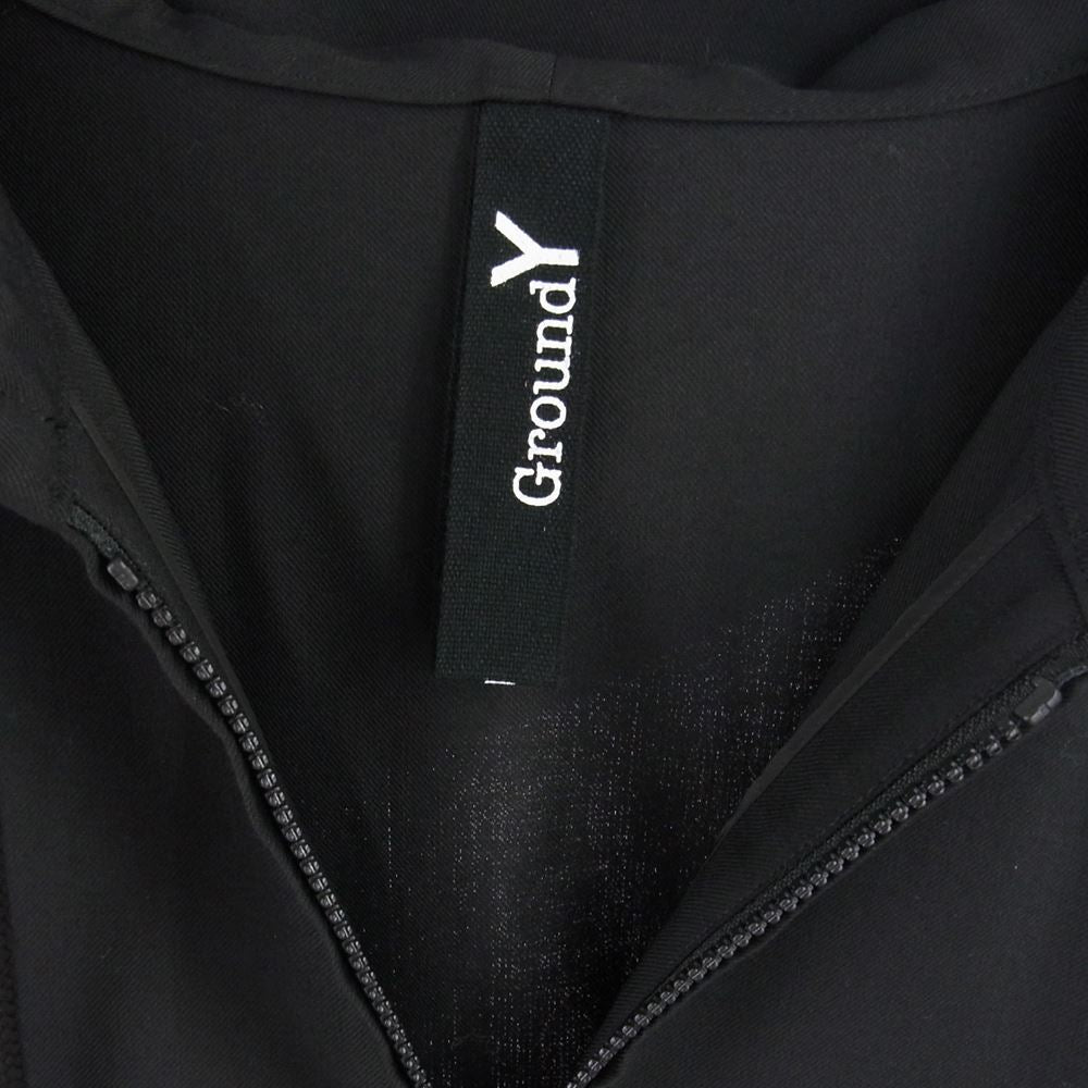 Yohji Yamamoto ヨウジヤマモト GroundY 21SS GT-D01-100 T/W Gabardine Inseam Buttons Overalls グラウンドワイ TWギャバジン 2WAY フルジップ オーバーオール ブラック系 3【美品】【中古】