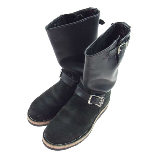 WESCO ウエスコ BKCST77001010 CUSTOM BOSS Cycleman カスタム ボス スエード 切替 エンジニア ブーツ ブラック系 9D【美品】【中古】