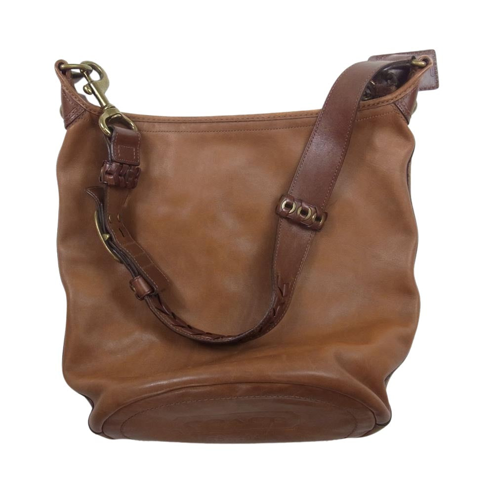 COACH コーチ 11423 ブリーカー レザー ダッフル ショルダー バッグ ブラウン系【中古】