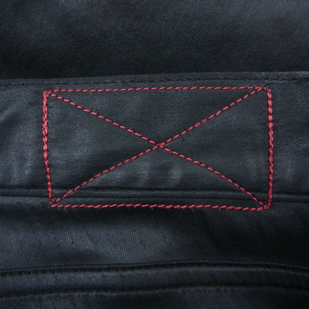 メルヴィンス 裾スナップボタン フェイクレザー ストレッチ スキニー パンツ ブラック系 34【中古】