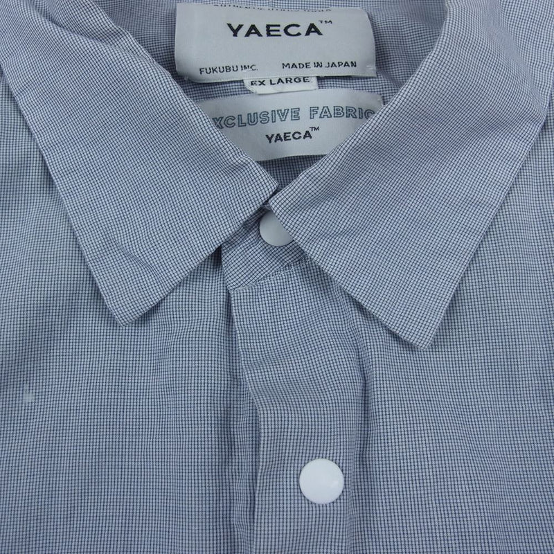 YAECA ヤエカ 161064 EXCLUSIVE FABRIC スナップボタン 長袖 シャツ ネイビー系 XL【中古】