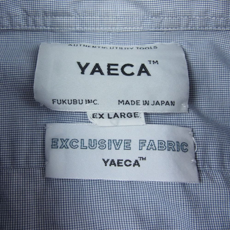 YAECA ヤエカ 161064 EXCLUSIVE FABRIC スナップボタン 長袖 シャツ ネイビー系 XL【中古】