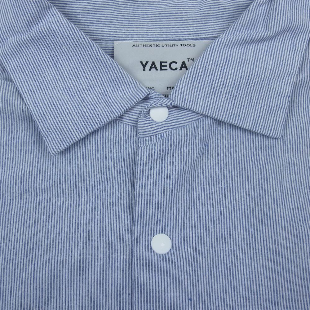 YAECA ヤエカ 18113 COMFORT SHIRT ストライプ コンフォート 長袖 シャツ ブルー系 M【中古】