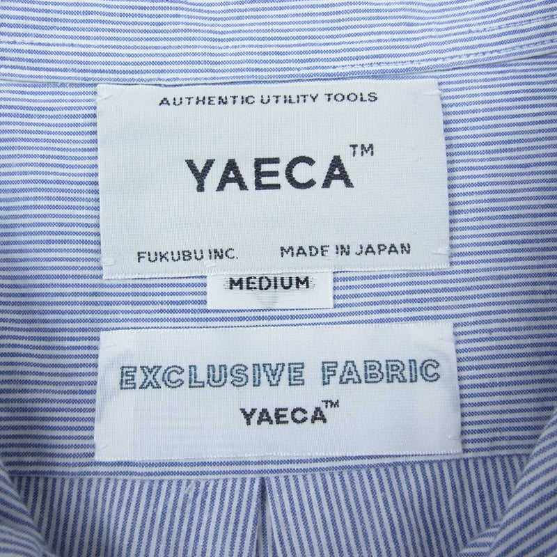 YAECA ヤエカ 18113 COMFORT SHIRT ストライプ コンフォート 長袖 シャツ ブルー系 M【中古】