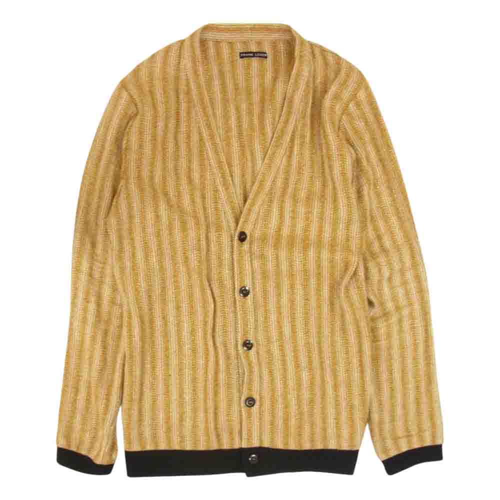 FRANK LEDER フランクリーダー ドイツ製 シルク混リネン ネップ ヘリンボーン カーディガン イエロー系 M【中古】