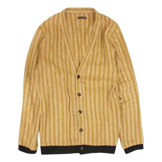 FRANK LEDER フランクリーダー ドイツ製 シルク混リネン ネップ ヘリンボーン カーディガン イエロー系 M【中古】