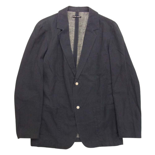FRANK LEDER フランクリーダー リネンコットン 包みボタン 2B ブレザー テーラードジャケット  ネイビー系 M【中古】