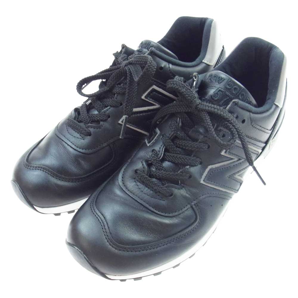 NEW BALANCE ニューバランス M576KKL MADE IN ENGLAND 英国製 オールレザー ローカット スニーカー ブラック系 US8(26cm)【中古】