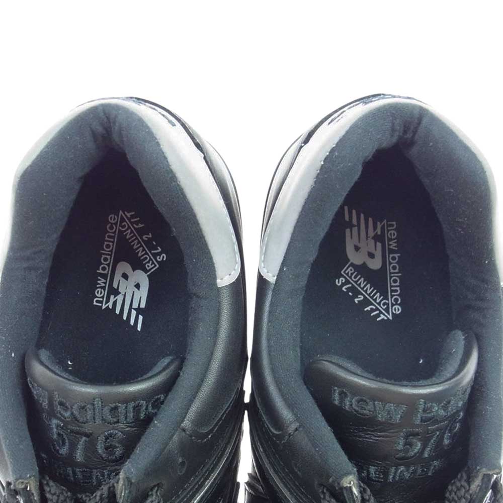 NEW BALANCE ニューバランス M576KKL MADE IN ENGLAND 英国製 オールレザー ローカット スニーカー ブラック系 US8(26cm)【中古】