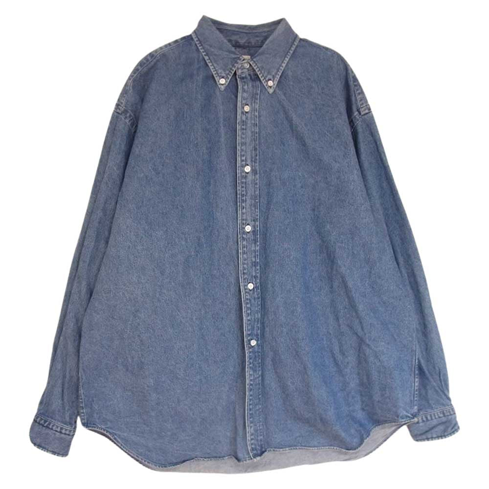 アプレッセ 22SS 22SAP-02-03H BD Denim Shirt ボタンダウン 長袖 デニムシャツ インディゴブルー系 1【中古】