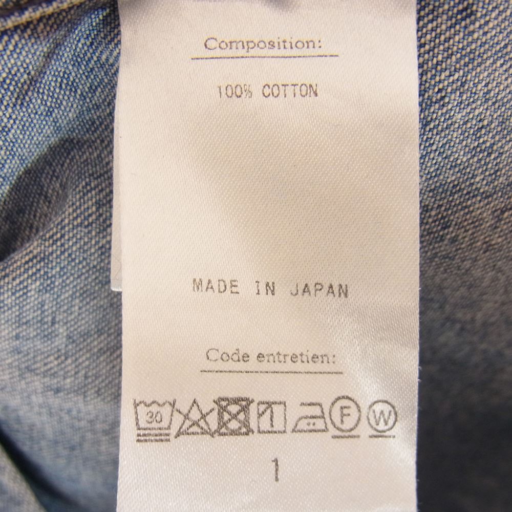 アプレッセ 22SS 22SAP-02-03H BD Denim Shirt ボタンダウン 長袖 デニムシャツ インディゴブルー系 1【中古】