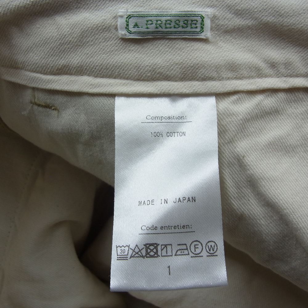 アプレッセ 22SS 22SAP-04-09M US ARMY Chino Trousers チノ トラウザース パンツ ベージュ系 1【中古】