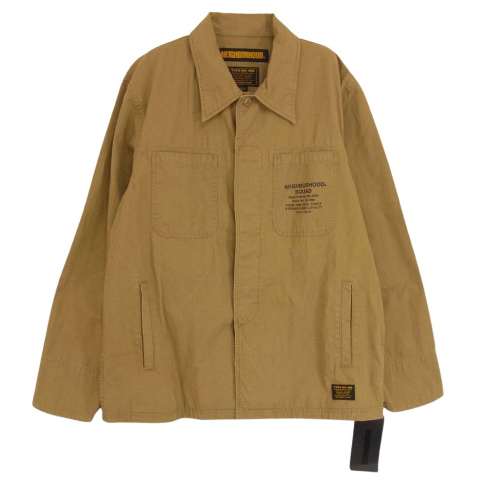 NEIGHBORHOOD ネイバーフッド 19SS 191AQNH-SHM03 F.H. / C-SHIRT . LS 長袖 バックプリント 2ポケット シャツ カーキ系 S【中古】