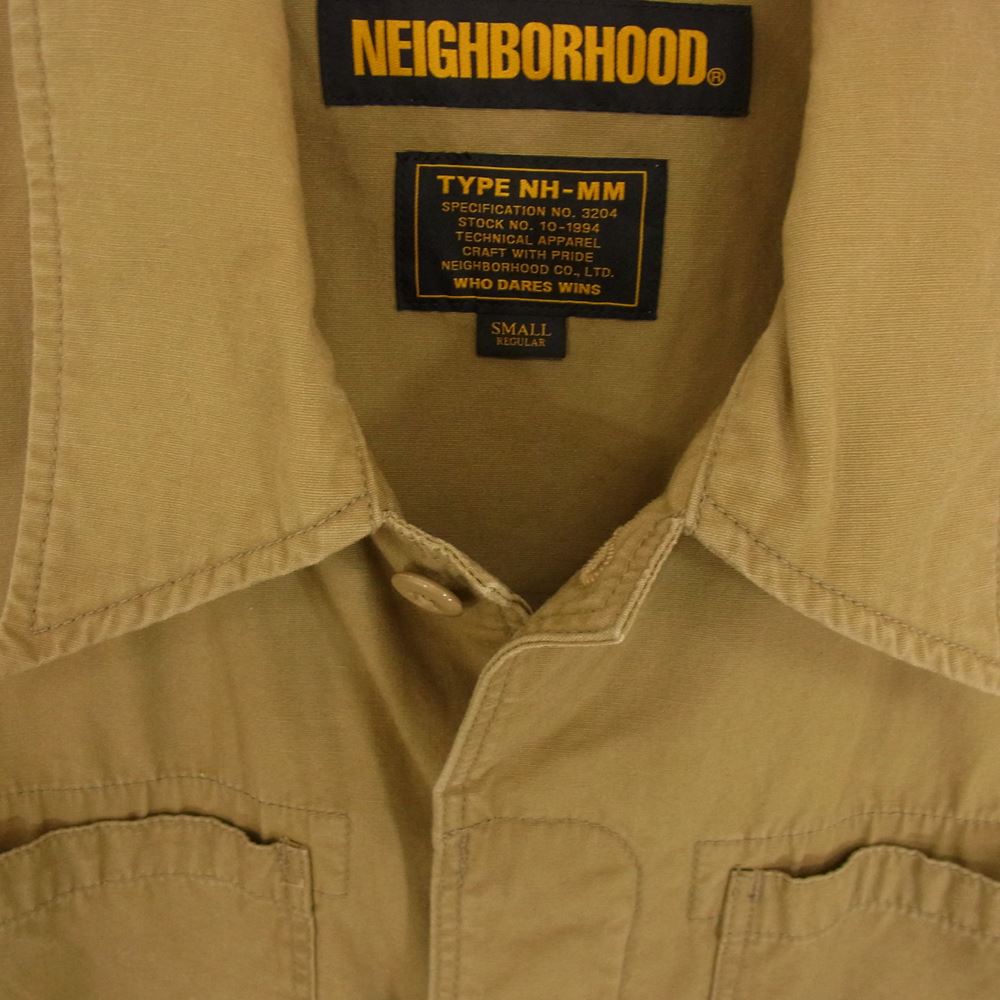 NEIGHBORHOOD ネイバーフッド 19SS 191AQNH-SHM03 F.H. / C-SHIRT . LS 長袖 バックプリント 2ポケット シャツ カーキ系 S【中古】