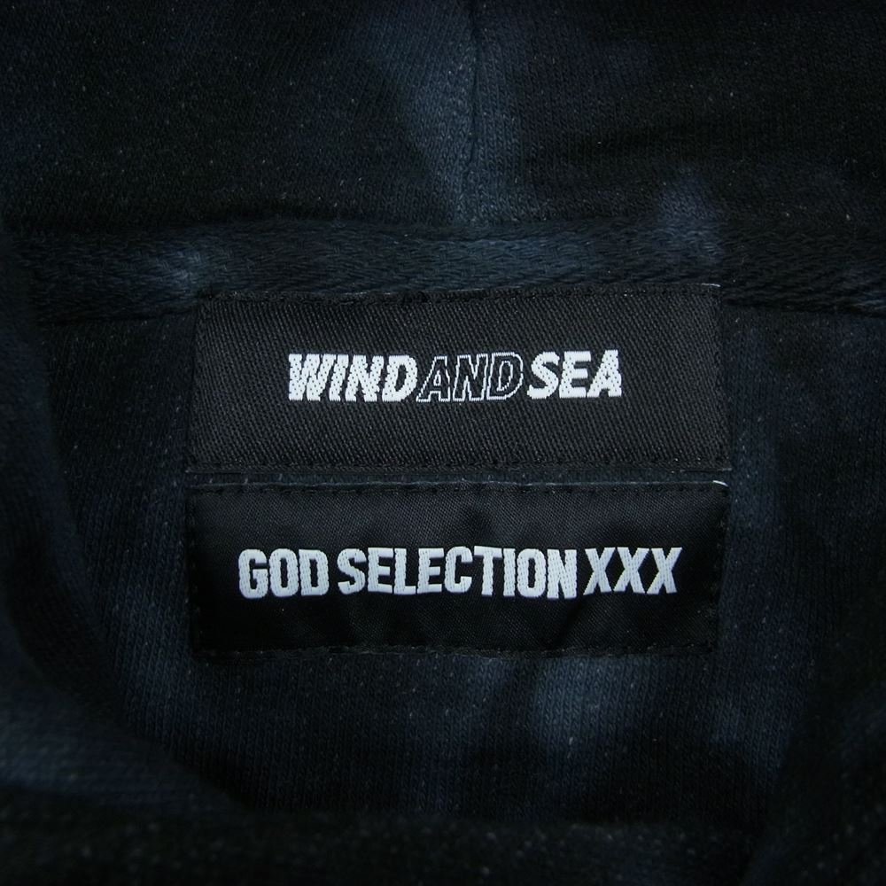 WIND AND SEA ウィンダンシー WDS-XXX-SP-04 × GOD SELECTION XXX ゴッドセレクショントリプルエックス BLACK SPIDER Tie-Dye ブラック スパイダー タイダイ プルオーバ― パーカー ブラック系 L【中古】
