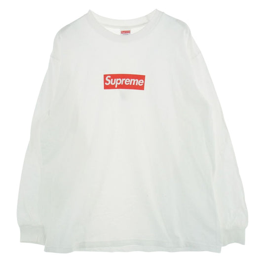 Supreme シュプリーム 20AW Box Logo L/S Tee ボックスロゴ プリント 長袖 Tシャツ ホワイト系 レッド系 M【中古】