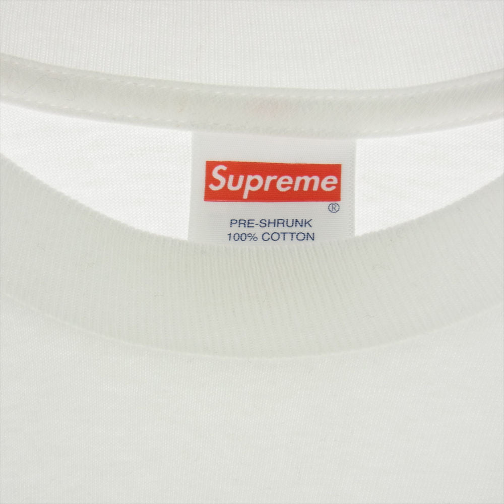 Supreme シュプリーム 20AW Box Logo L/S Tee ボックスロゴ プリント 長袖 Tシャツ ホワイト系 レッド系 M【中古】