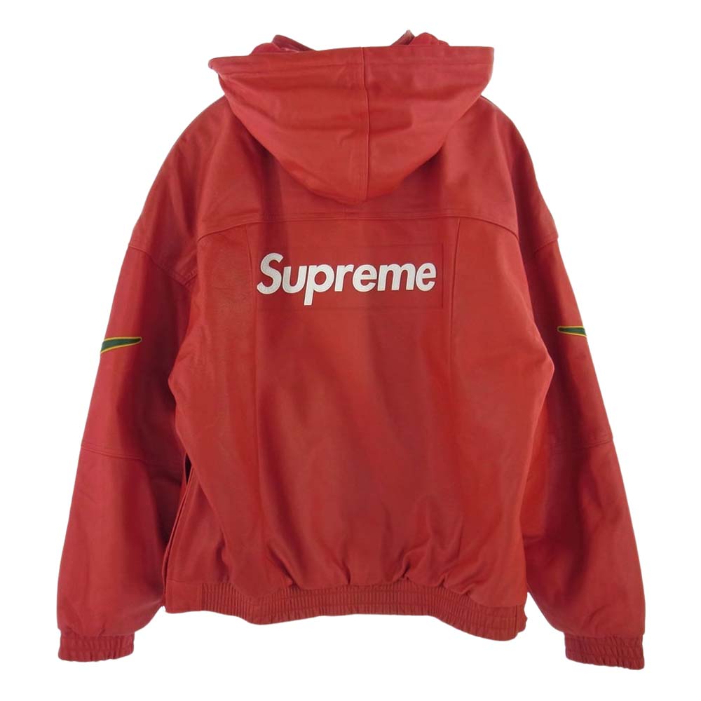Supreme シュプリーム 19AW CK6218-687 NIKE ナイキ Leather Anorak ロゴ レザー アノラック パーカー ジャケット レッド系 M【中古】