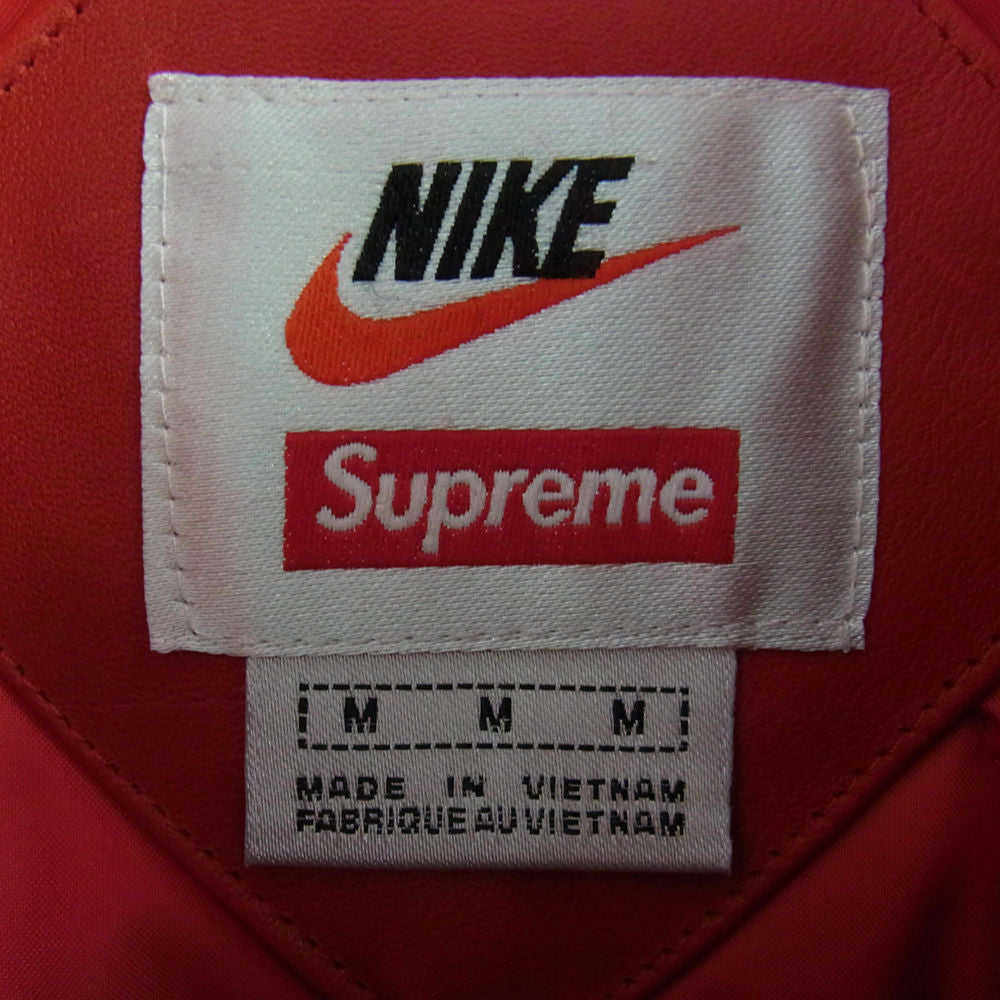 Supreme シュプリーム 19AW CK6218-687 NIKE ナイキ Leather Anorak ロゴ レザー アノラック パーカー ジャケット レッド系 M【中古】