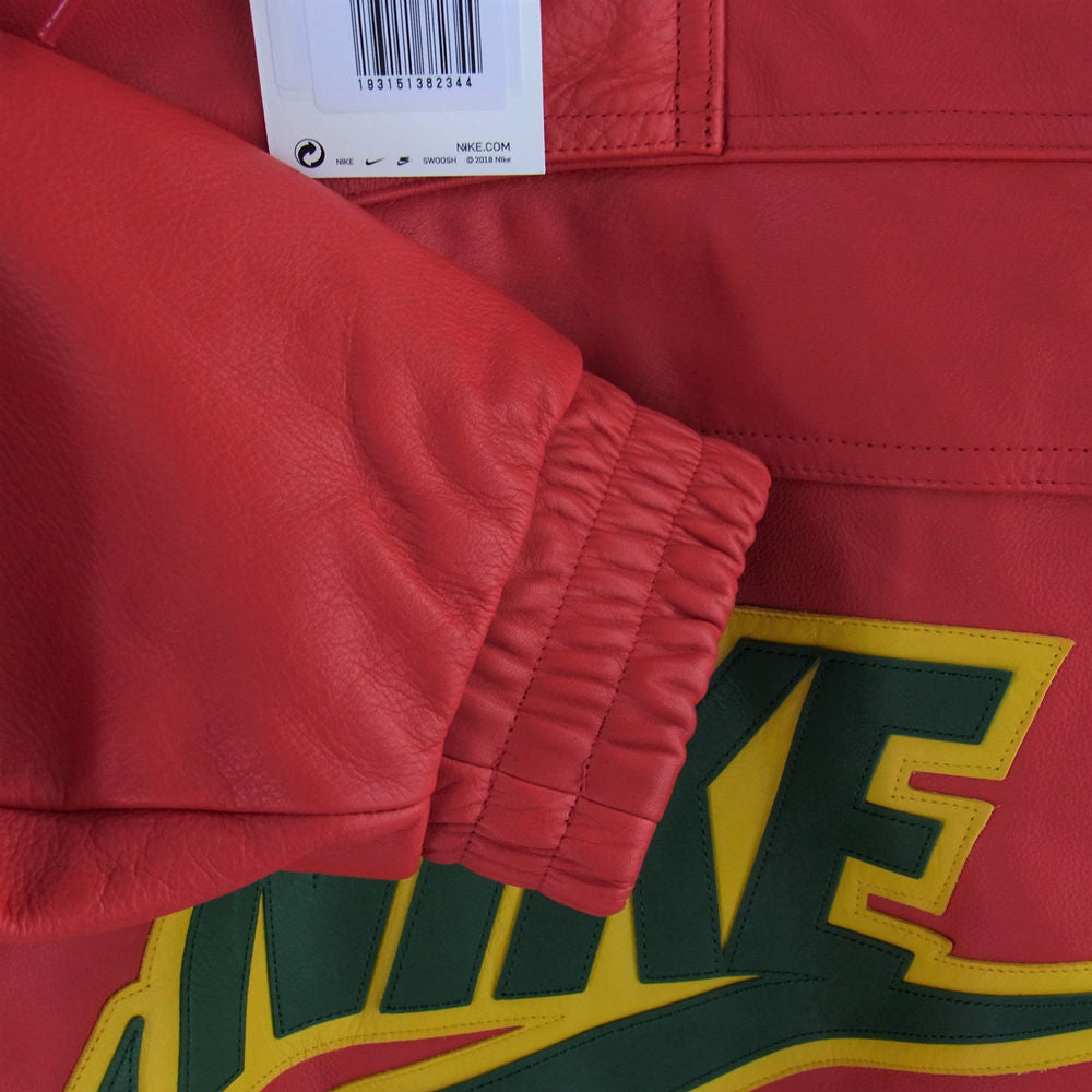 Supreme シュプリーム 19AW CK6218-687 NIKE ナイキ Leather Anorak ロゴ レザー アノラック パーカー ジャケット レッド系 M【中古】