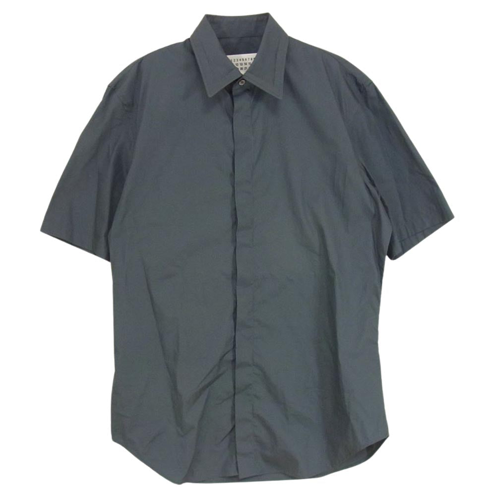 MAISON MARGIELA メゾンマルジェラ 18SS S30DL0393 10ライン 四つタグ 台襟 比翼 ダークネイビー系 39【美品】【中古】