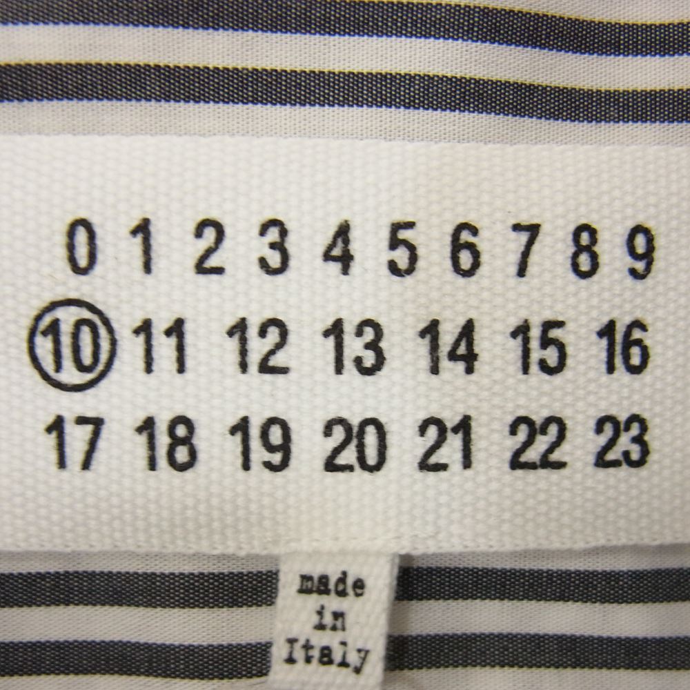 MAISON MARGIELA メゾンマルジェラ 18AW S50DL0353 10ライン REWORK GARMENT SHIRTS リワーク ギンガムチェック ストライプ 切替 シャツ ブラック系 ホワイト系【美品】【中古】