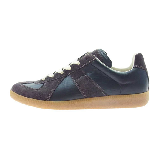 MAISON MARGIELA メゾンマルジェラ 18AW S57WS0236 Replica Low Top レプリカ ローカット ジャーマントレーナー スニーカー ダークブラウン系 オフホワイト系 ブラック系 42【極上美品】【中古】