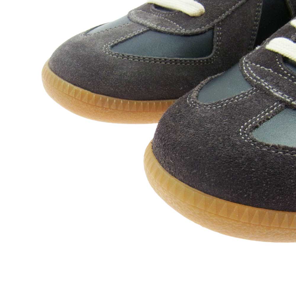 MAISON MARGIELA メゾンマルジェラ 18AW S57WS0236 Replica Low Top レプリカ ローカット ジャーマントレーナー スニーカー ダークブラウン系 オフホワイト系 ブラック系 42【極上美品】【中古】