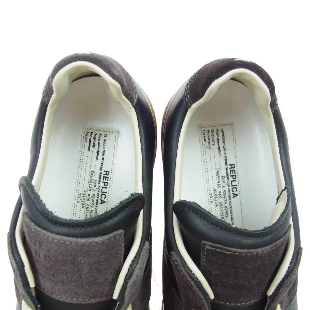 MAISON MARGIELA メゾンマルジェラ 18AW S57WS0236 Replica Low Top レプリカ ローカット ジャーマントレーナー スニーカー ダークブラウン系 オフホワイト系 ブラック系 42【極上美品】【中古】