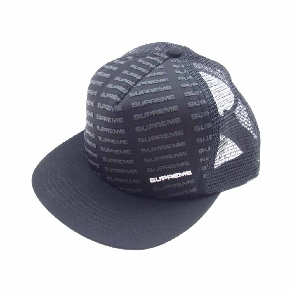 Supreme シュプリーム 18SS repeat Mesh Back 5-Panel リピート メッシュ ロゴ 5パネル キャップ ブラック系【中古】
