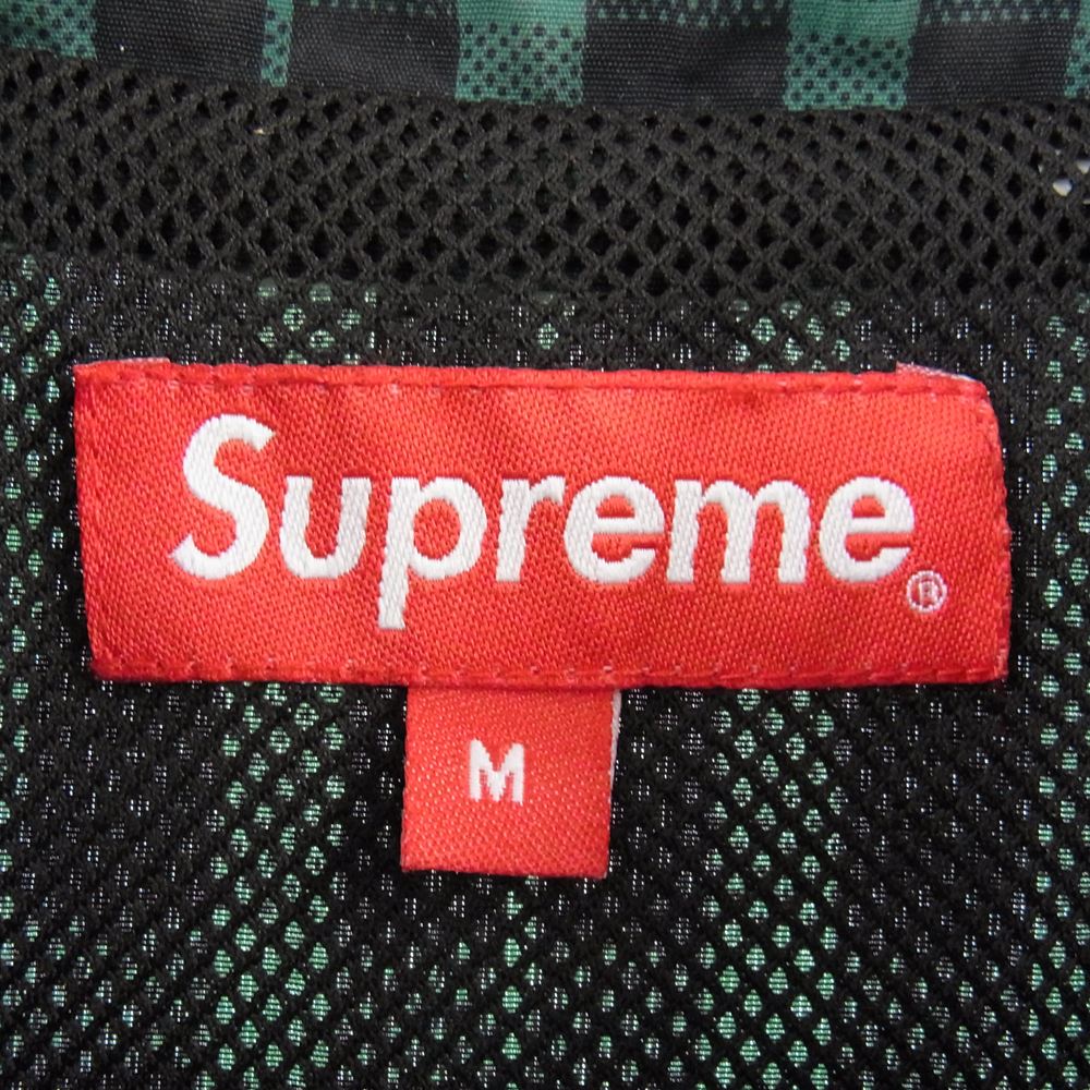 Supreme シュプリーム 18AW Nylon Plaid Pullover ナイロン プレイド プルオーバー ジャケット グリーン系 ブラック系 M【中古】