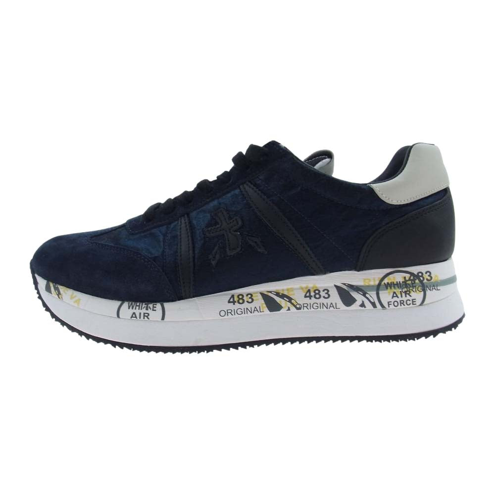 PREMIATA プレミアータ Conny 1491 ベルベット ローカット スニーカー ブラック系 38【新古品】【未使用】【中古】