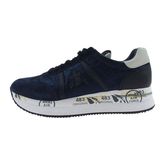PREMIATA プレミアータ Conny 1491 ベルベット ローカット スニーカー ブラック系 38【新古品】【未使用】【中古】