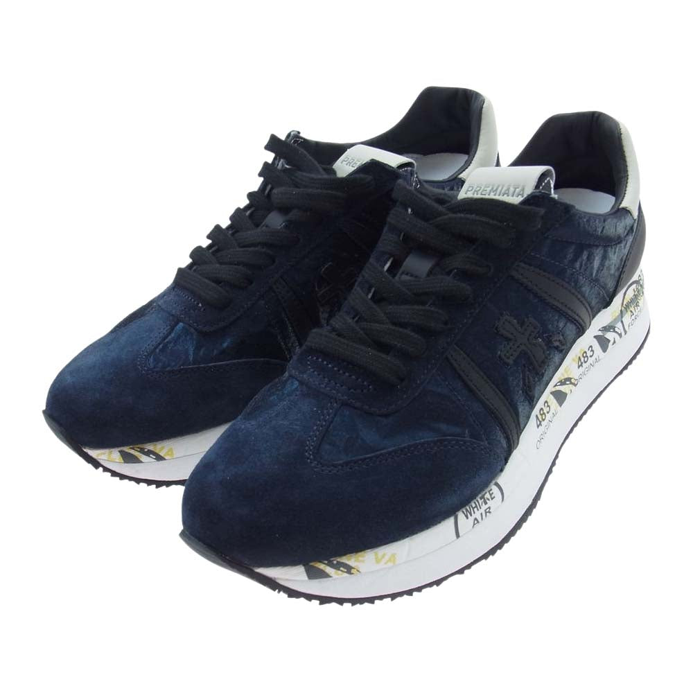 PREMIATA プレミアータ Conny 1491 ベルベット ローカット スニーカー ブラック系 38【新古品】【未使用】【中古】