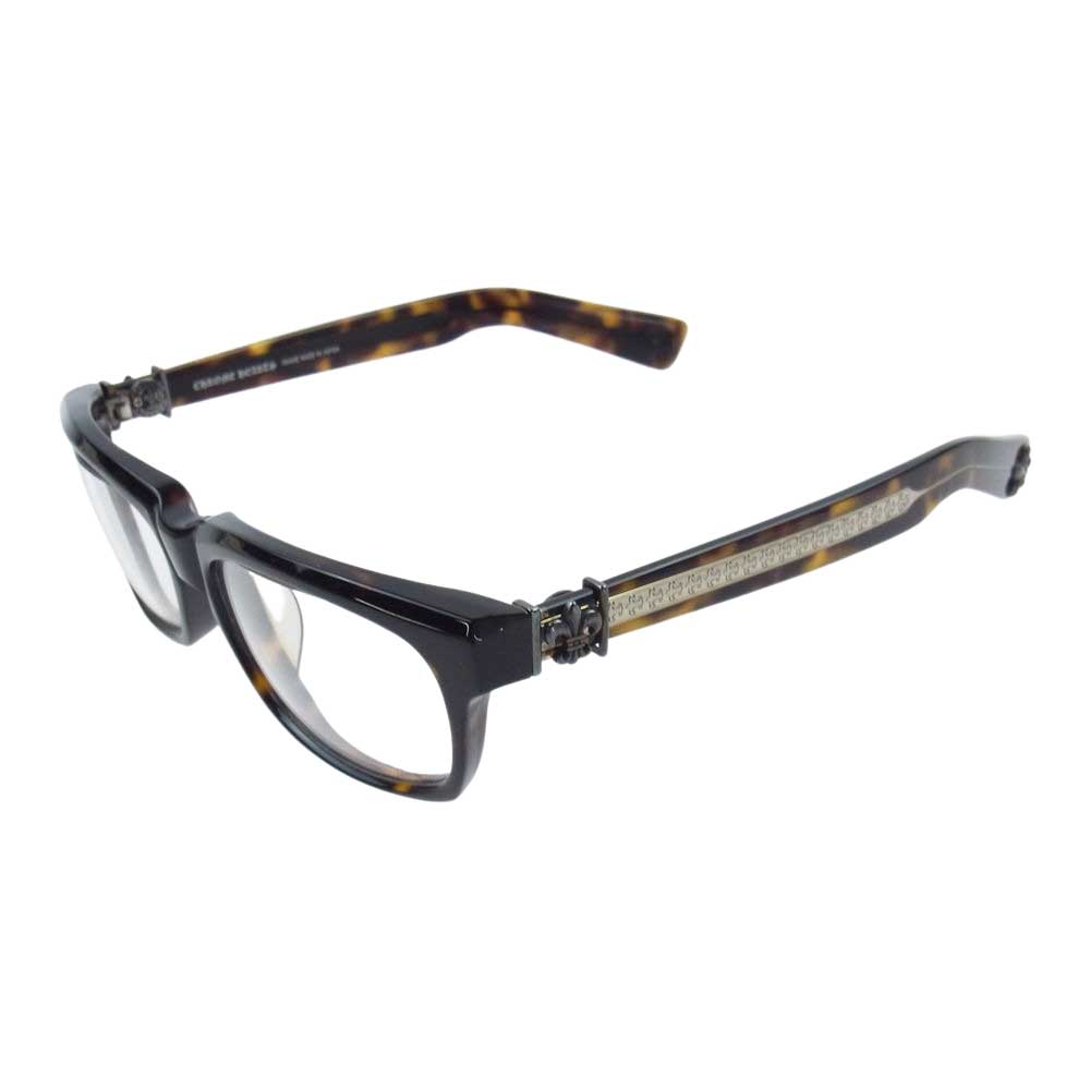 CHROME HEARTS クロムハーツ（原本無） SPLAT-A BSフレア テンプル ウェリントン 眼鏡 アイウェア 度入り ブラック系【中古】
