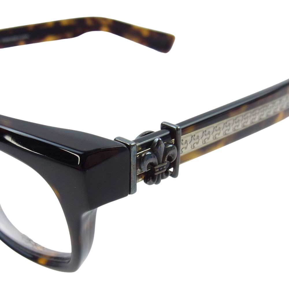 CHROME HEARTS クロムハーツ（原本無） SPLAT-A BSフレア テンプル ウェリントン 眼鏡 アイウェア 度入り ブラック系【中古】
