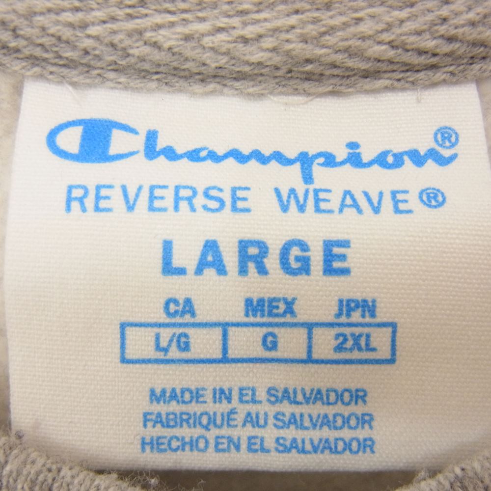 Champion チャンピオン × MoMA REVERSE WEAVE 青単 青タグ 復刻 リバースウィーブ クルーネック スエット グレー系 L【中古】