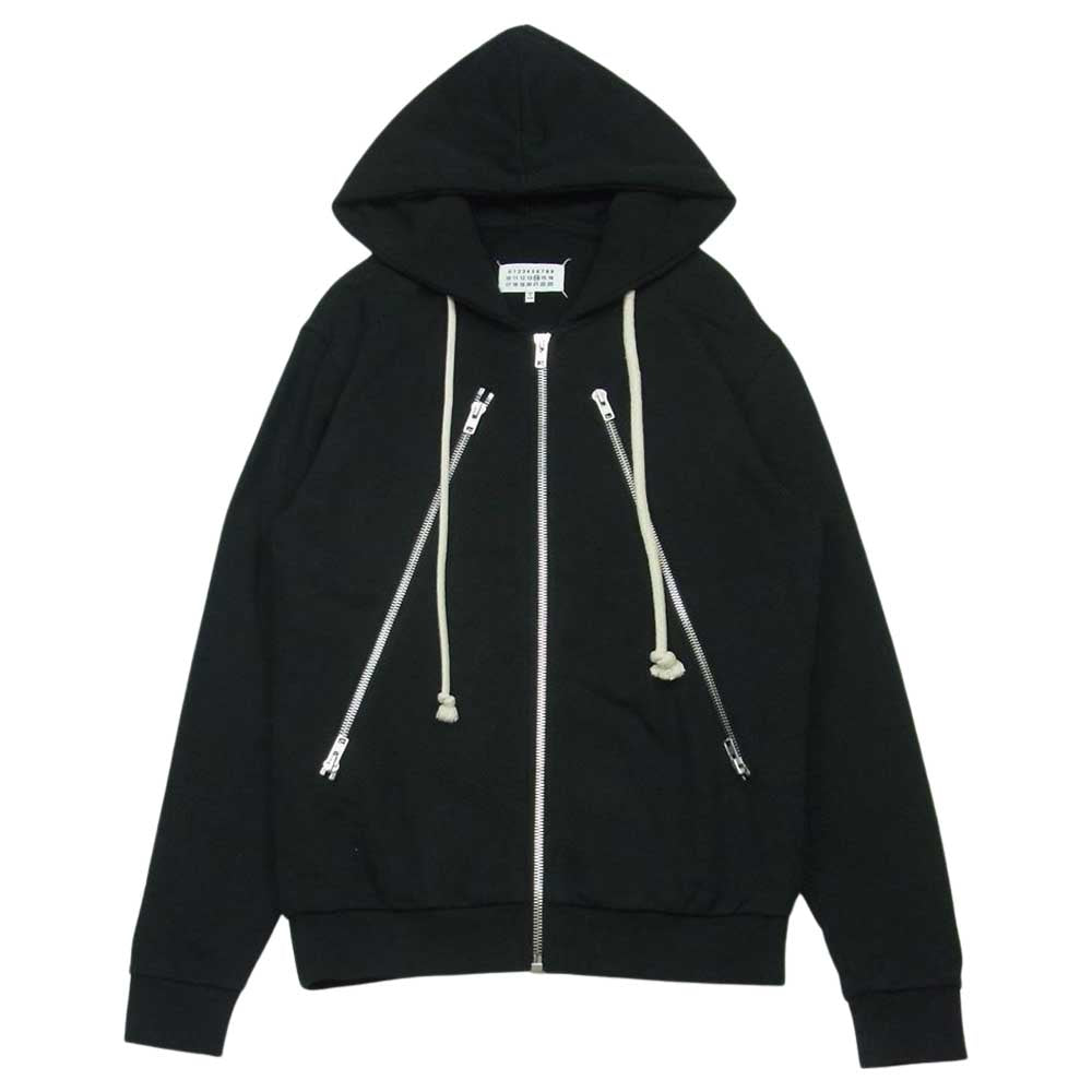 MAISON MARGIELA メゾンマルジェラ 20SS S50HG0032 国内正規品 14ライン 八の字 ジップ フーディー ジップアップ スウェット パーカー ブラック系 サイズ表記なし【中古】