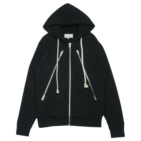 MAISON MARGIELA メゾンマルジェラ 20SS S50HG0032 国内正規品 14ライン 八の字 ジップ フーディー ジップアップ スウェット パーカー ブラック系 サイズ表記なし【中古】