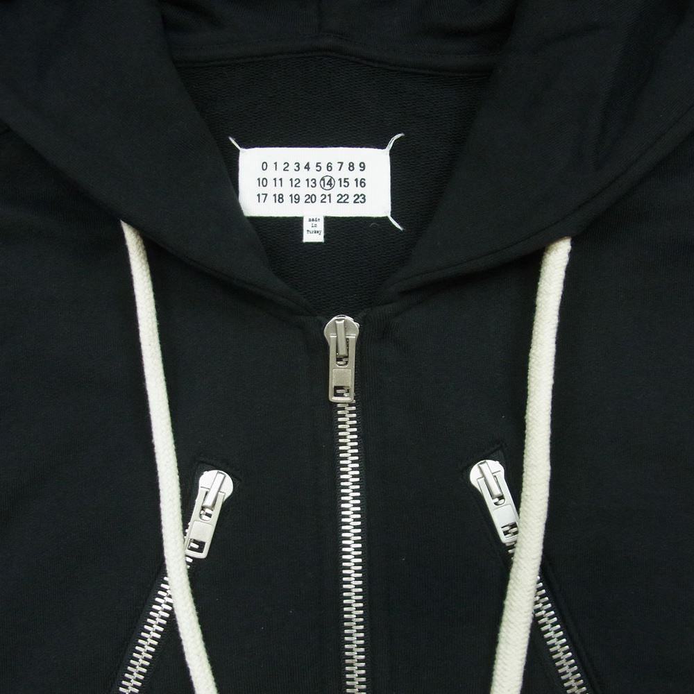 MAISON MARGIELA メゾンマルジェラ 20SS S50HG0032 国内正規品 14ライン 八の字 ジップ フーディー ジップアップ スウェット パーカー ブラック系 サイズ表記なし【中古】
