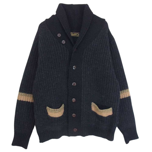 ロストコントロール ショールカラー ウール ニット カーディガン ブラック系 3【中古】
